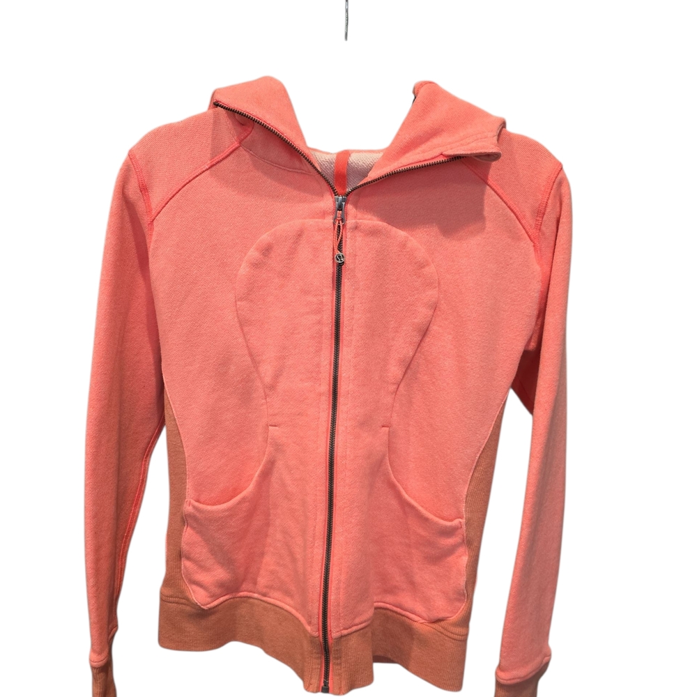 Women's Lululemon Athletica Neon Coral Zip-Up  Hoodie